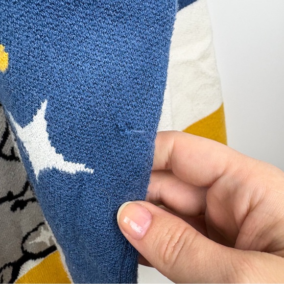 Koko Kuma Moon Bunny Cardigan Sweater Kawaii Rabbit Chibi Clouds Button Front XL - Picture 7 of 12